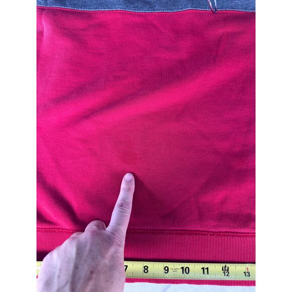 Vintage Tommy Hilfiger Men's sz L Y2K Classic Red and Grey Pullover Quarter Zip - Picture 12 of 14